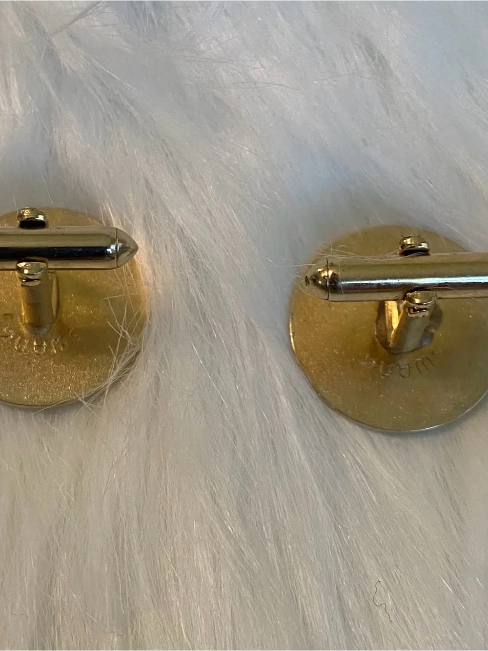 🍀VTG SWANK Gold Round Decorative Cuff Links